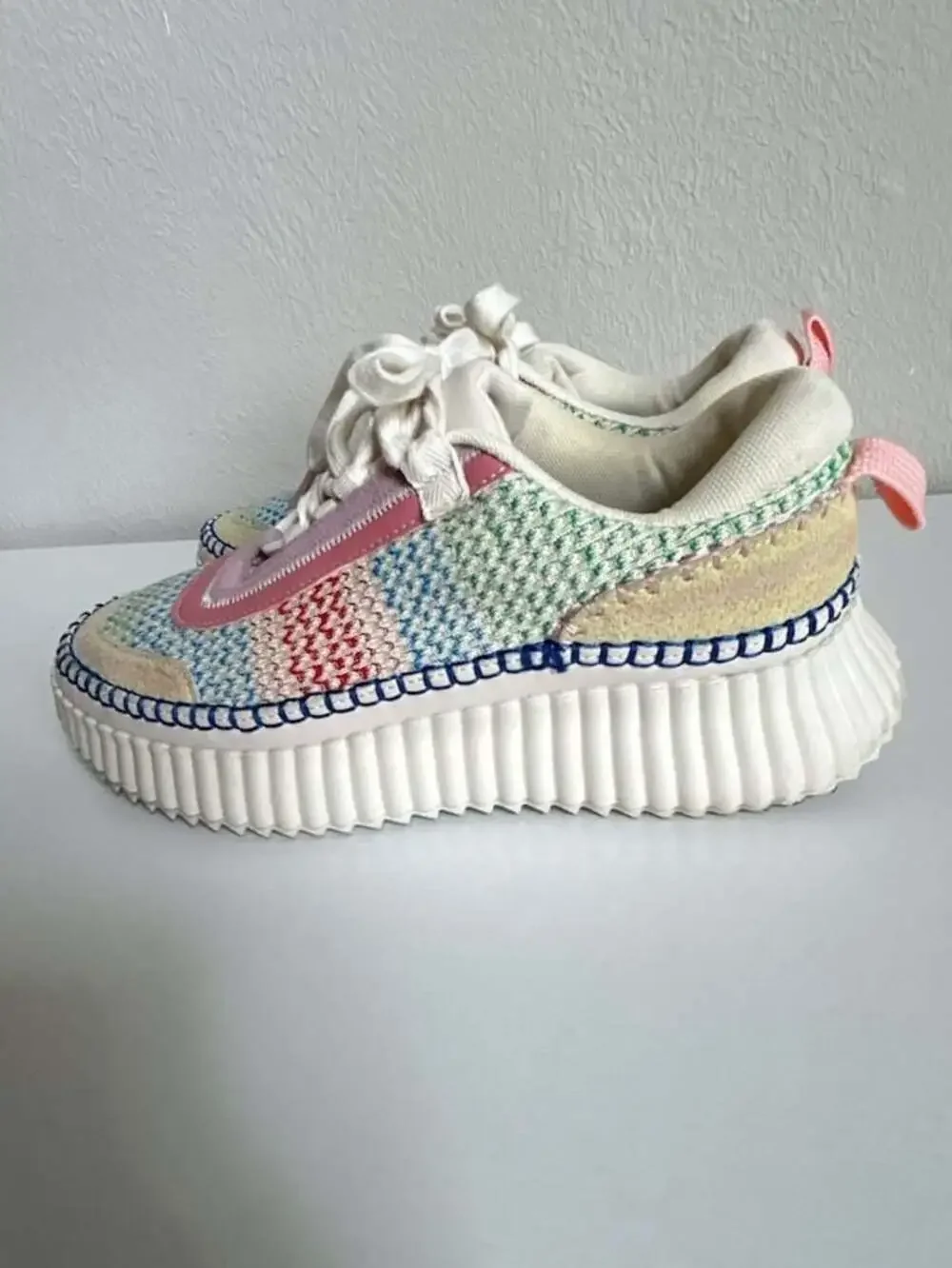 Hey Girl by Corkys Adventure Multi-Color Knit Platform Sneakers-size 9